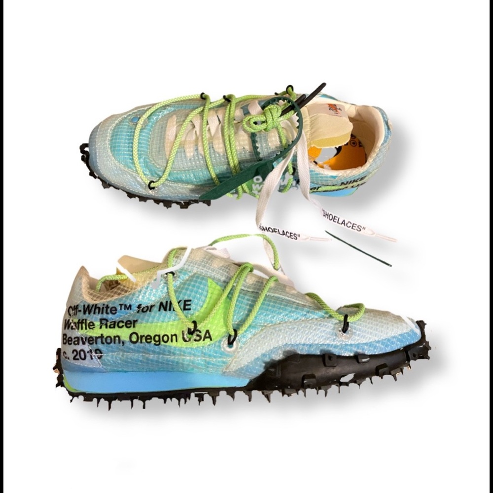Off White X Nike Waffle Racer ‘Vivid Sky ‘
